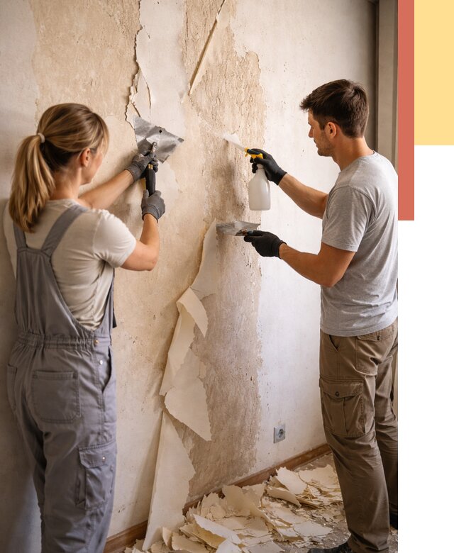 Снятие старых обоев в Белорецке от 5322 руб. под ключ недорого | ОТДЕЛОЧНИК-Блр