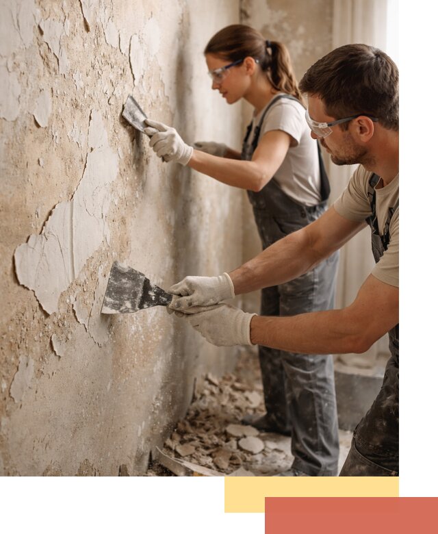 Снятие старой шпаклевки и подготовка поверхностей в Белорецке