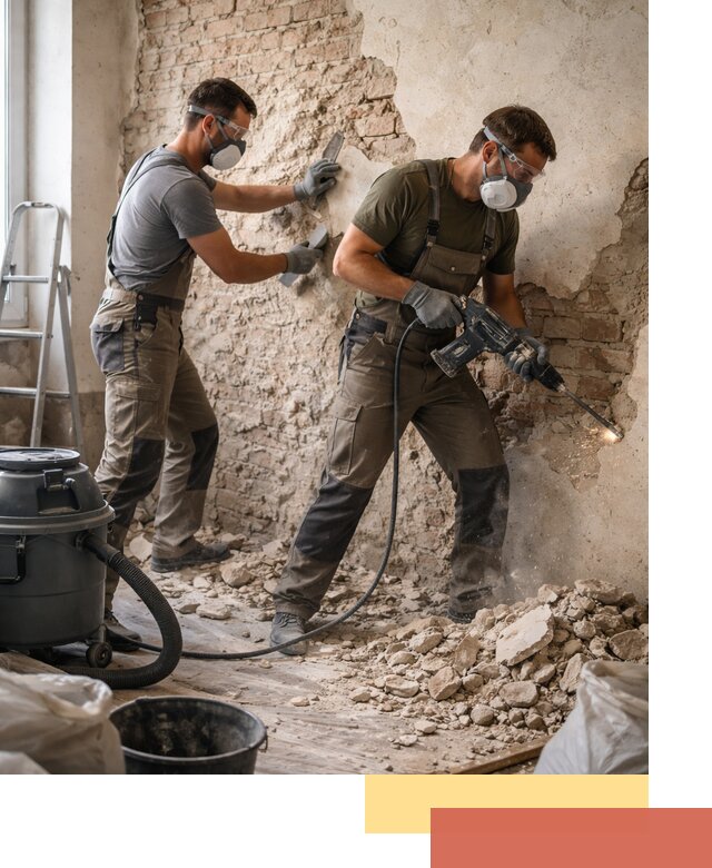 Демонтаж штукатурки со стен в Белорецке быстро и аккуратно