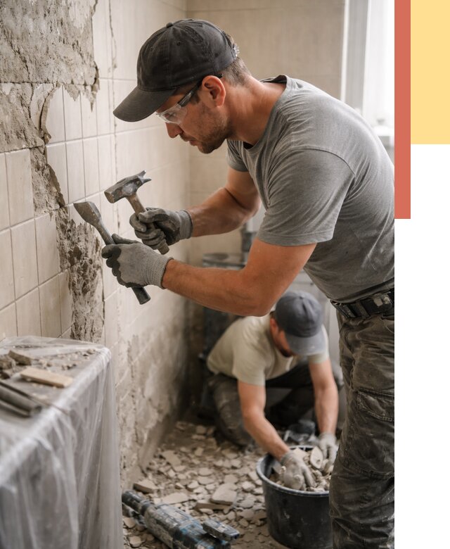 Демонтаж плитки со стен в Белорецке от 862 руб. — быстро и недорого | ОТДЕЛОЧНИК-Блр