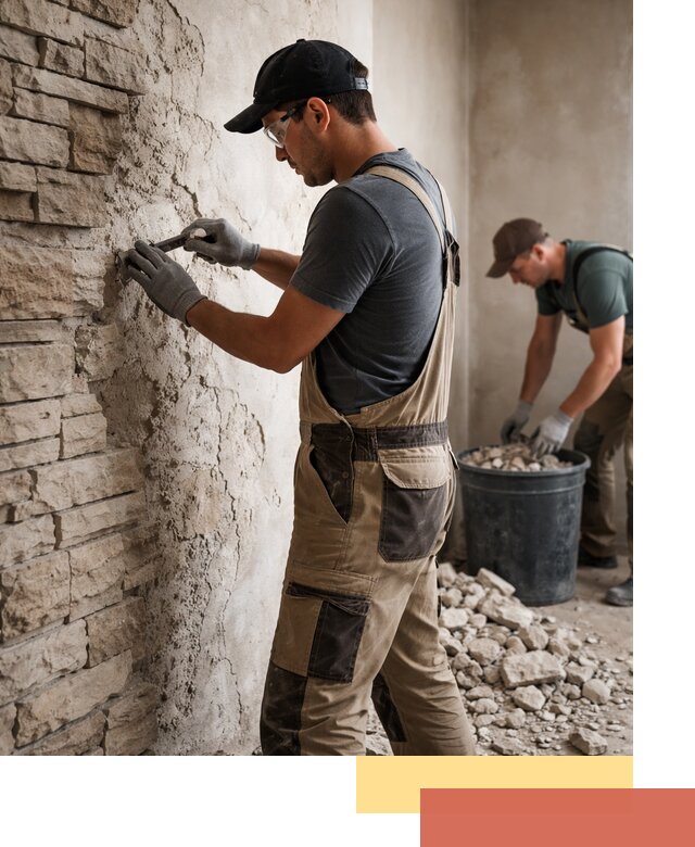 Демонтаж декоративного камня в Белорецке профессионально и безопасно