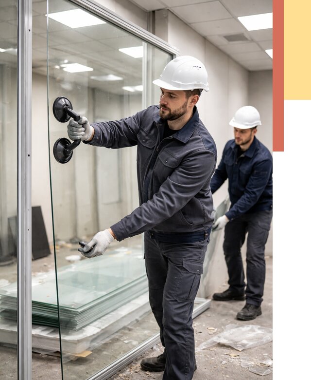 Демонтаж стеклянных перегородок в Белорецке от 3244 руб. — быстро и недорого | ОТДЕЛОЧНИК-Блр