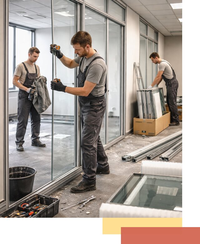 Демонтаж стеклянных перегородок в Белорецке быстро и безопасно