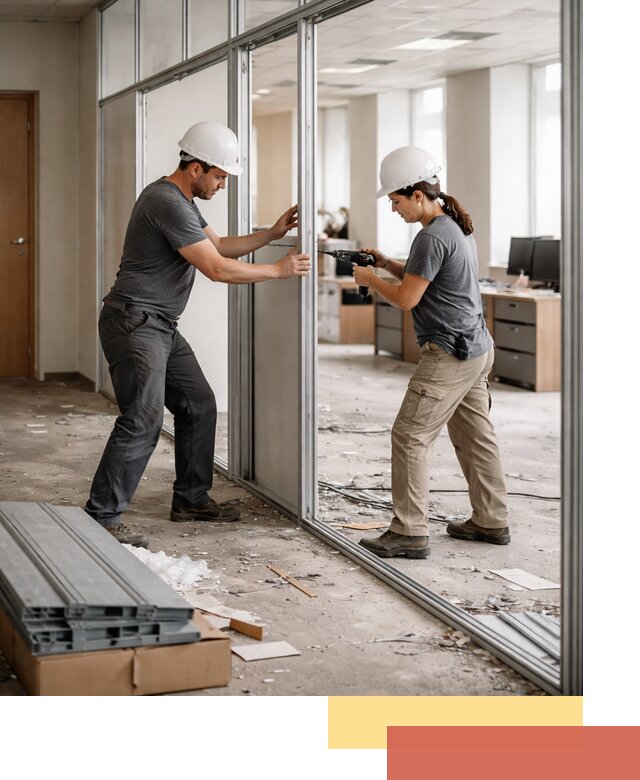 Демонтаж алюминиевых перегородок в Белорецке быстро и аккуратно