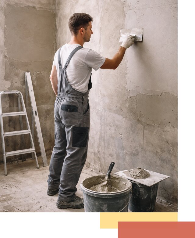 Штукатурка стен в ванной под ключ в Белорецке