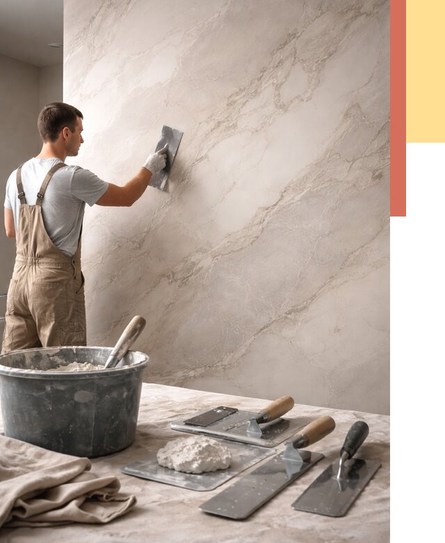 Декоративная штукатурка под мрамор в Белорецке от 2838 руб./м² — быстро и недорого | ОТДЕЛОЧНИК-Блр