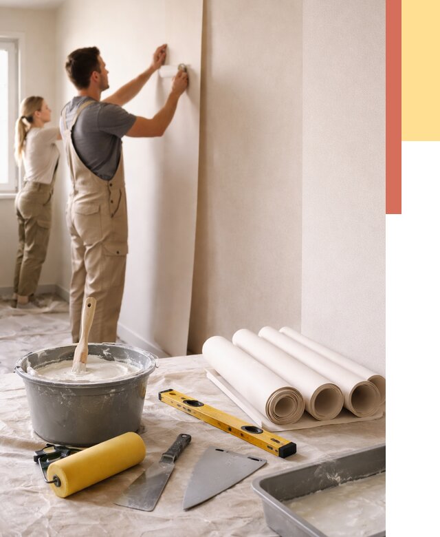 Поклейка бумажных обоев в Белорецке от 5575 руб./м2 — быстро и недорого | ОТДЕЛОЧНИК-Блр