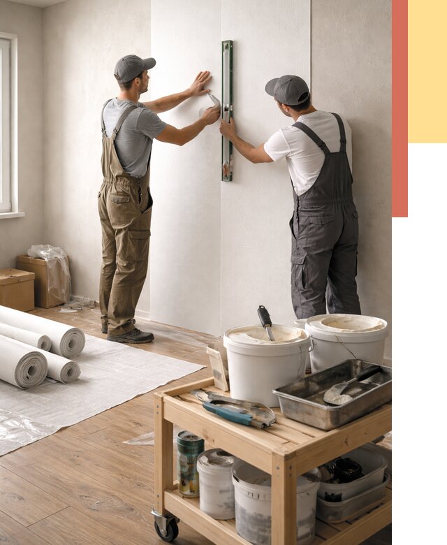 Поклейка стеклообоев в Белорецке от 6589 руб. за м2 — быстро и недорого | ОТДЕЛОЧНИК-Блр