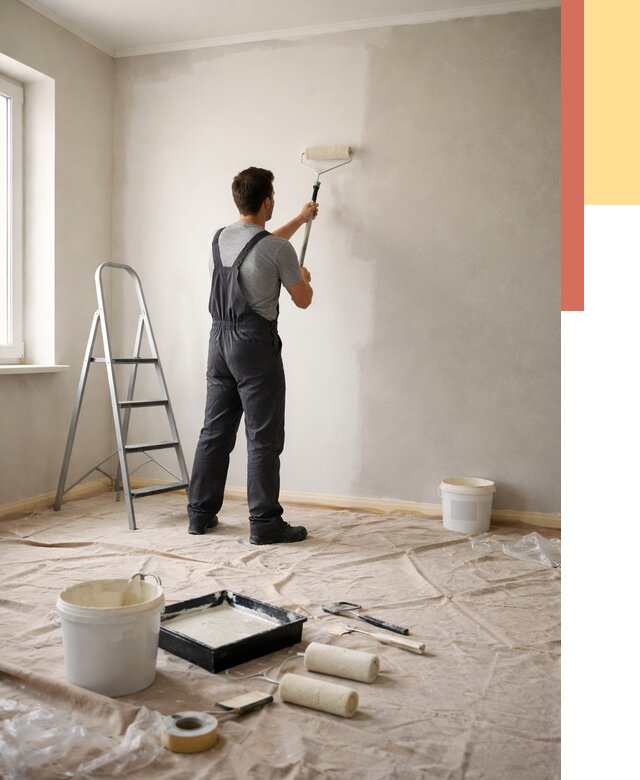 Покраска стен моющейся краской в Белорецке от 355 руб./м² — быстро и недорого | ОТДЕЛОЧНИК-Блр