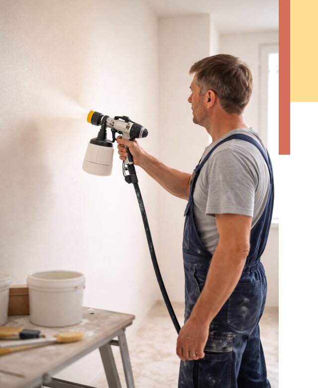 Покраска стен краскопультом в Белорецке от 7603 руб. — механизированная покраска | ОТДЕЛОЧНИК-Блр