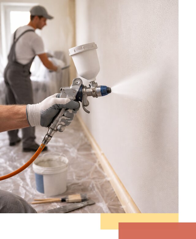 Покраска стен краскопультом в Белорецке быстро и качественно