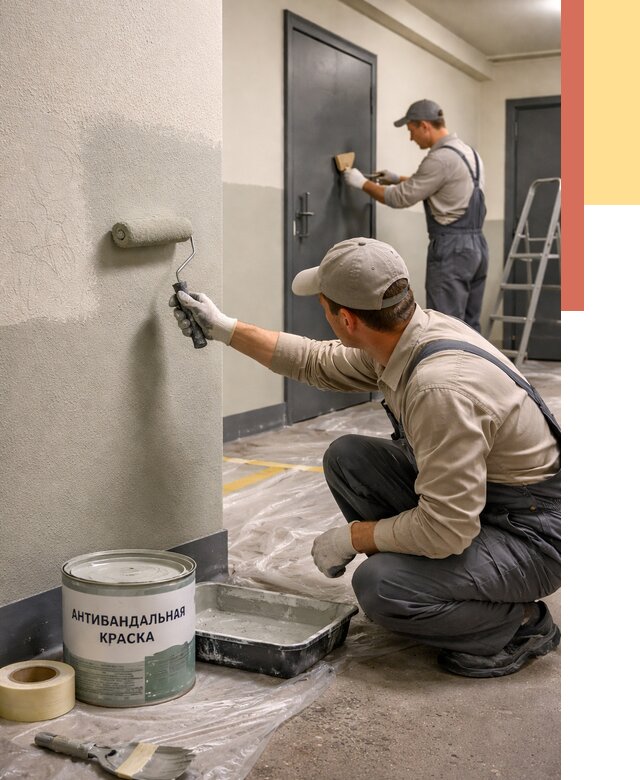 Покраска стен антивандальной краской в Белорецке от 4562 руб./м² под ключ | ОТДЕЛОЧНИК-Блр