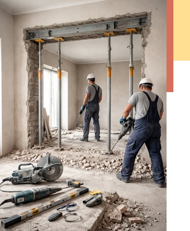 Прорезка проема в стене в Белорецке от 4562 руб. — быстро и недорого | ОТДЕЛОЧНИК-Блр