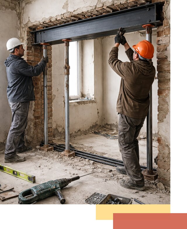 Усиление проема в стене в Белорецке для расширения и безопасности