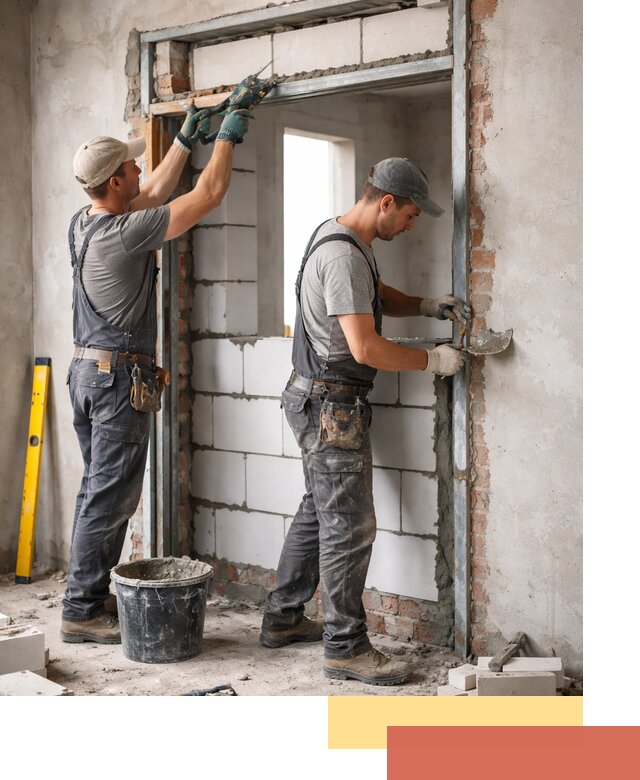 Закладка дверного проема под ключ в Белорецке: демонтаж, монтаж, отделка