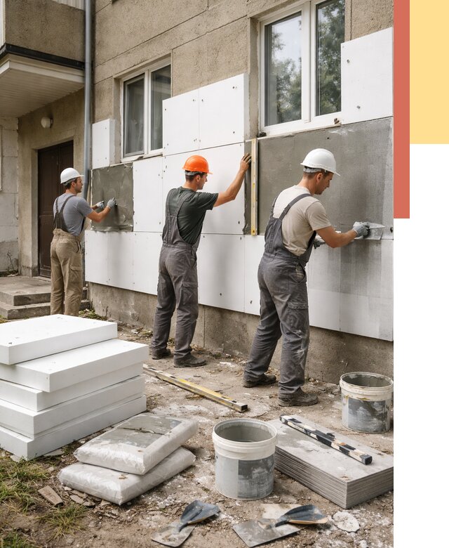 Утепление стен пенопластом в Белорецке от 1774 руб. — недорого и под ключ | ОТДЕЛОЧНИК-Блр