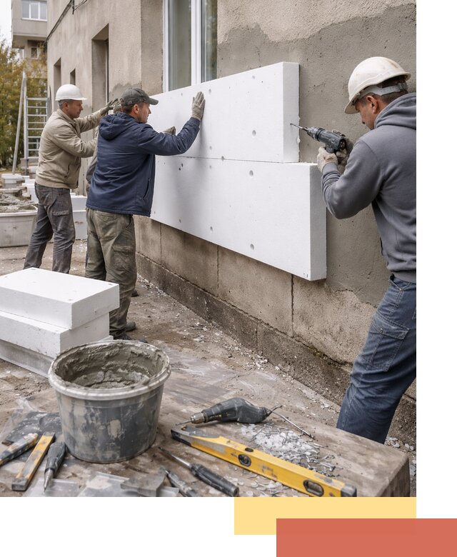 Утепление наружных стен пенопластом в Белорецке