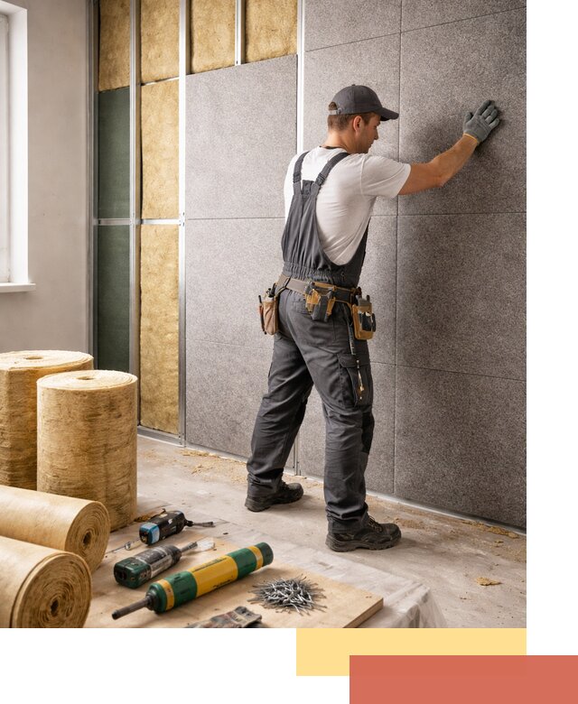 Профессиональная шумоизоляция стен в Белорецке для квартиры и офиса