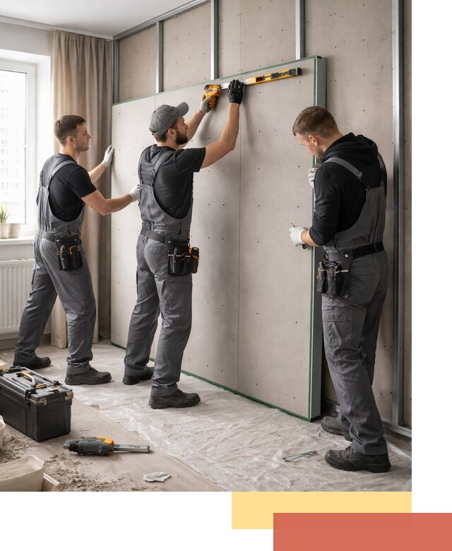 Шумоизоляция стен панелями ЗИПС в Белорецке для жилых и коммерческих помещений