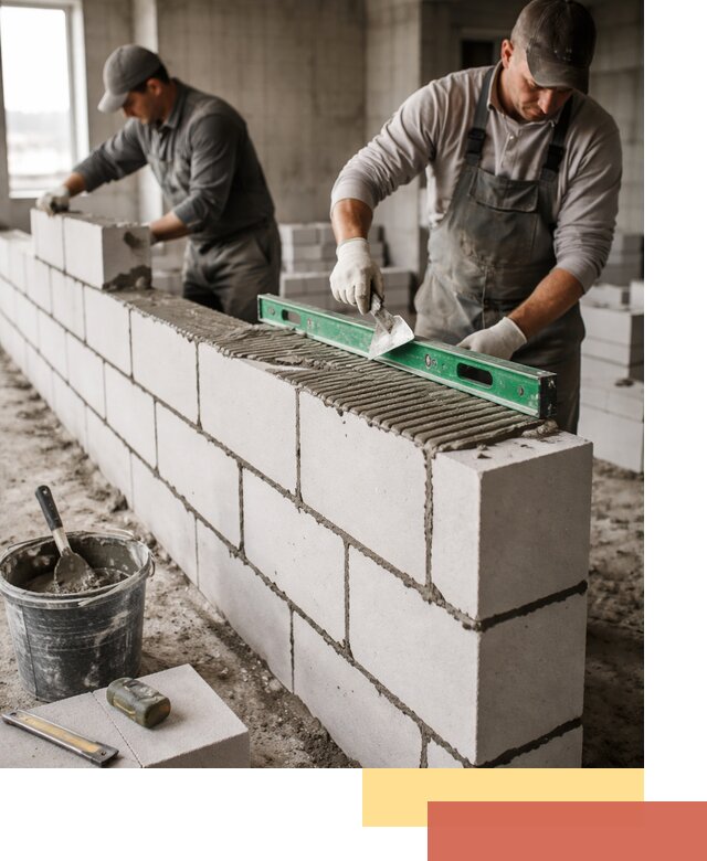 Кладка перегородок из газобетона в Белорецке быстро и качественно