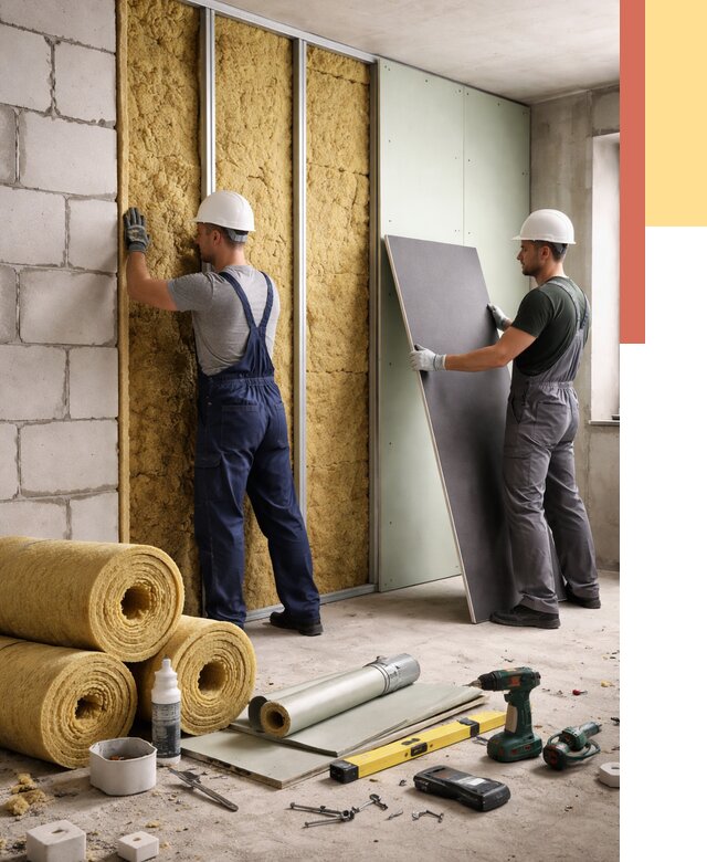 Шумоизоляция перегородок из блоков в Белорецке от 1875 руб./м² — быстро и недорого | ОТДЕЛОЧНИК-Блр