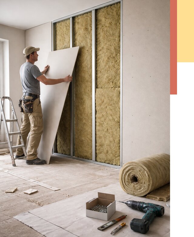 Перегородка из гипсокартона с шумоизоляцией в Белорецке от 3163 руб. | ОТДЕЛОЧНИК-Блр