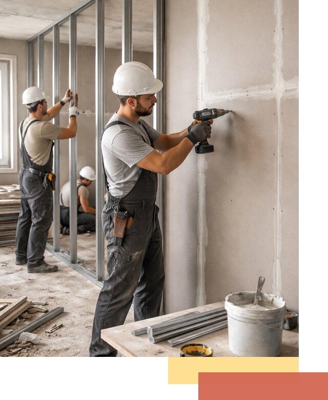 Перегородки из огнестойкого гипсокартона в Белорецке под ключ