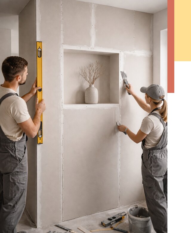 Перегородка из гипсокартона с нишей в Белорецке от 3295 руб. под ключ | ОТДЕЛОЧНИК-Блр