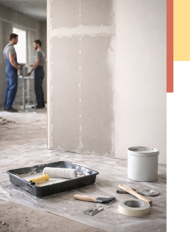 Покраска перегородок из гипсокартона в Белорецке от 4562 руб. под ключ | ОТДЕЛОЧНИК-Блр