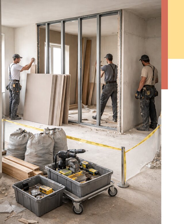 Перенос гипсокартонной перегородки в Белорецке под ключ от 4562 руб. | Демонтаж и монтаж – ОТДЕЛОЧНИК-Блр