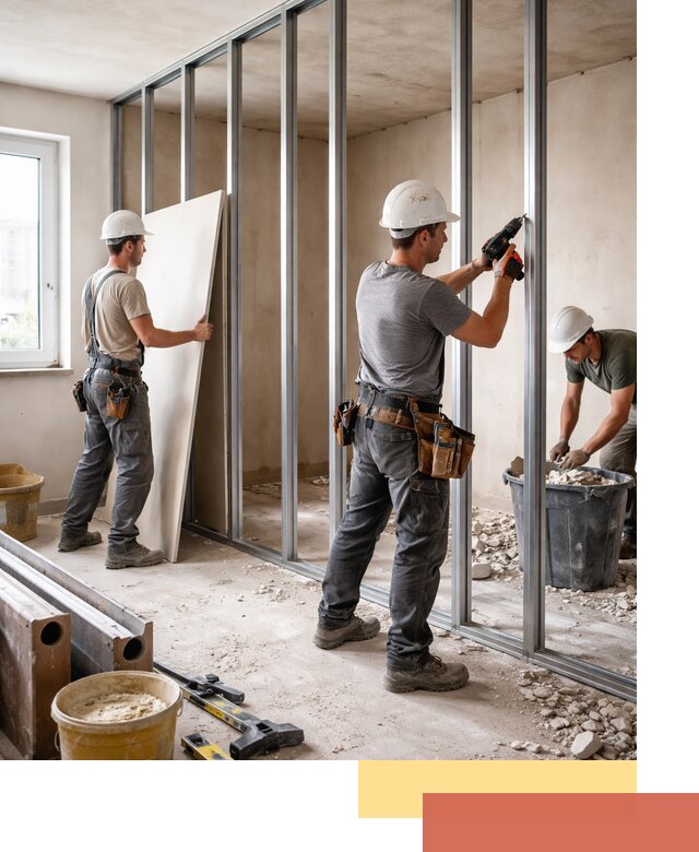 Перенос гипсокартонной перегородки в Белорецке профессионально и быстро