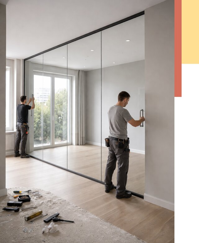 Изготовление стеклянных перегородок в Белорецке от 12519 руб. под ключ | ОТДЕЛОЧНИК-Блр