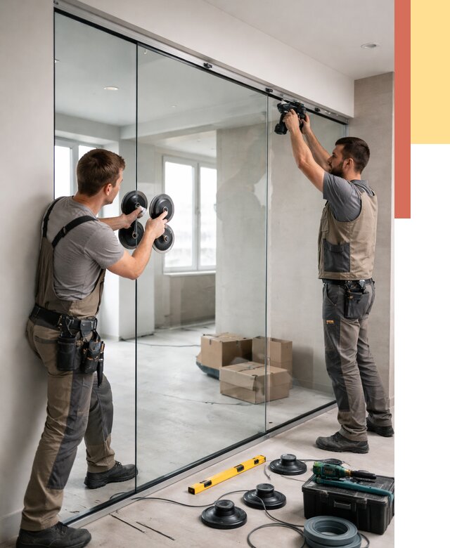 Монтаж стеклянных перегородок в Белорецке от 6589 руб. | ОТДЕЛОЧНИК-Блр