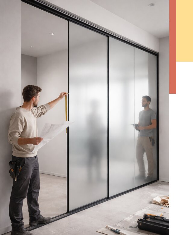 Матовые стеклянные перегородки в Белорецке от 8616 руб. — монтаж и установка | ОТДЕЛОЧНИК-Блр