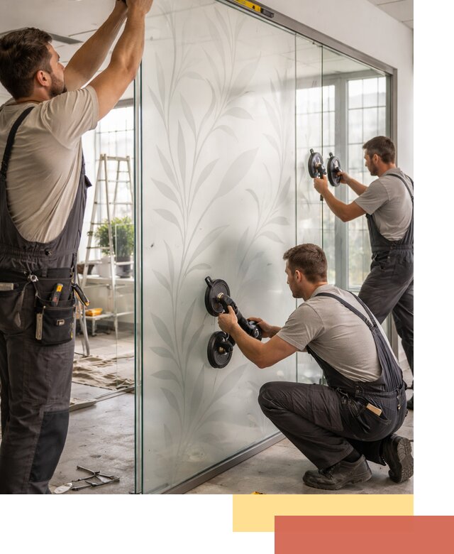 Стеклянные перегородки с рисунком на заказ в Белорецке