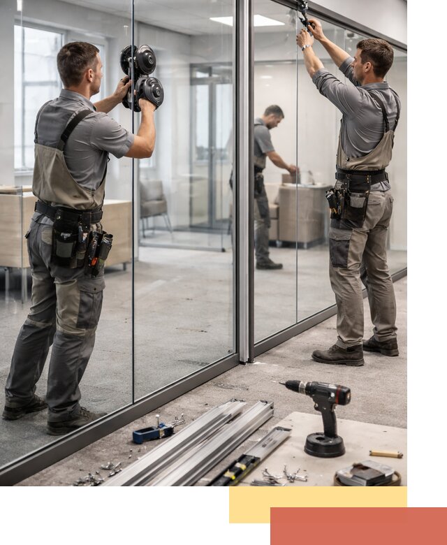 Стеклянные офисные перегородки под ключ в Белорецке