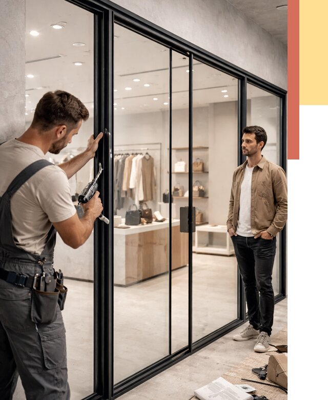 Стеклянные перегородки для магазинов в Белорецке от 8312 руб. под ключ | ОТДЕЛОЧНИК-Блр