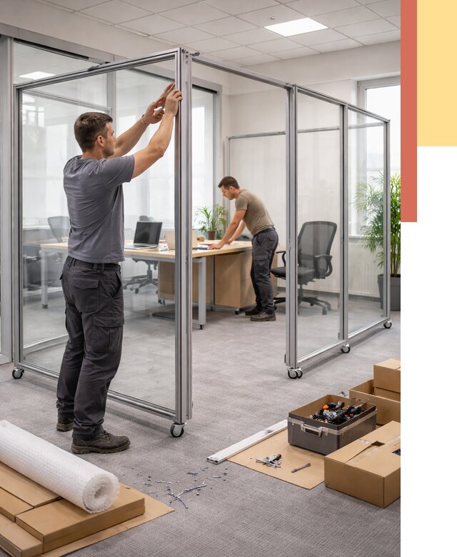 Мобильные офисные перегородки в Белорецке от 12671 руб. — установка под ключ | ОТДЕЛОЧНИК-Блр