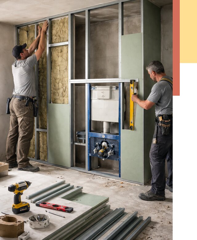 Установка сантехнических перегородок в Белорецке от 8616 руб. | ОТДЕЛОЧНИК-Блр