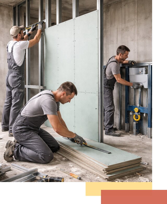 Монтаж и ремонт сантехнических перегородок в Белорецке