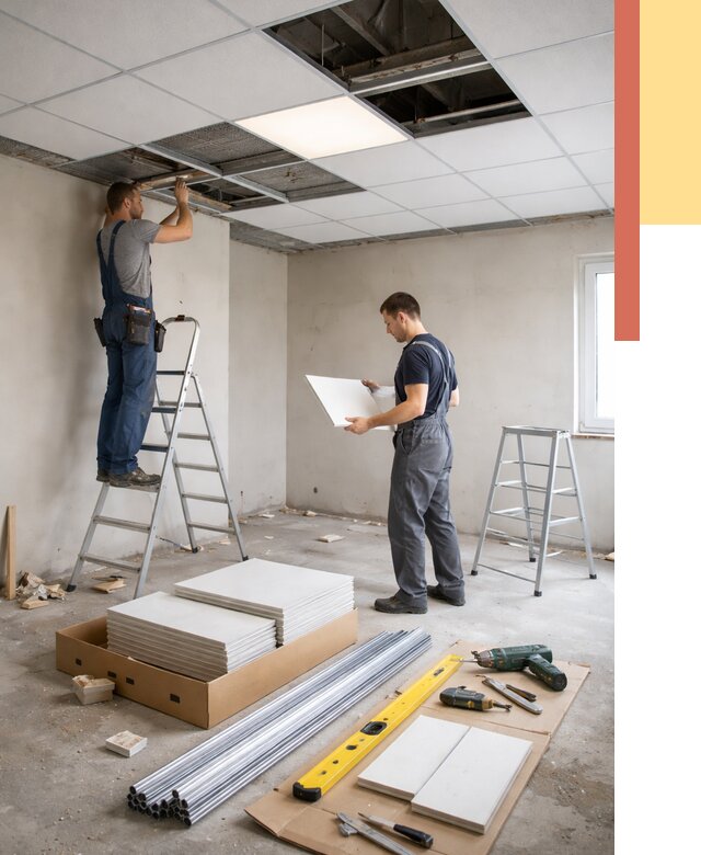 Монтаж потолка армстронг в Белорецке от 4562 руб/м2 — быстрая установка под ключ | ОТДЕЛОЧНИК-Блр