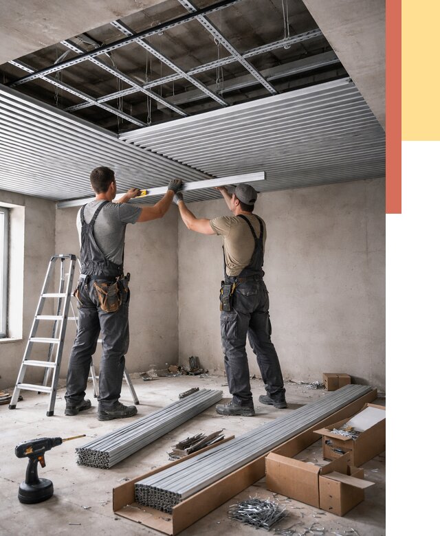 Монтаж реечного потолка в Белорецке от 4562 руб. под ключ | ОТДЕЛОЧНИК-Блр