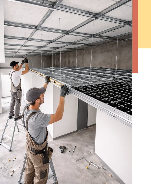 Монтаж потолка грильято в Белорецке от 456 руб./м² — быстрая сборка под ключ | ОТДЕЛОЧНИК-Блр