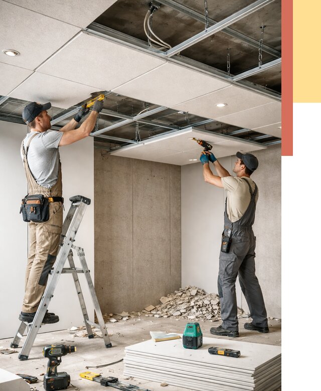 Монтаж акустического потолка в Белорецке от 6589 руб/м2 — быстро и недорого | ОТДЕЛОЧНИК-Блр