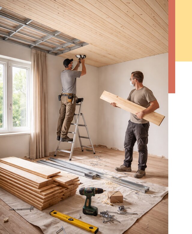 Монтаж потолка из вагонки в Белорецке от 6589 руб. | Быстро и недорого — ОТДЕЛОЧНИК-Блр