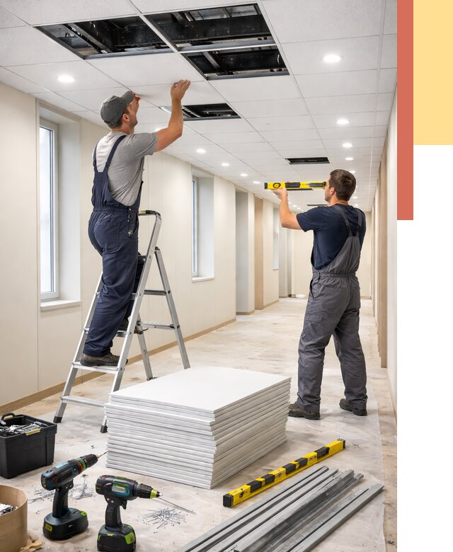 Ремонт потолка Армстронг в Белорецке от 4562 руб. — быстро и недорого | ОТДЕЛОЧНИК-Блр