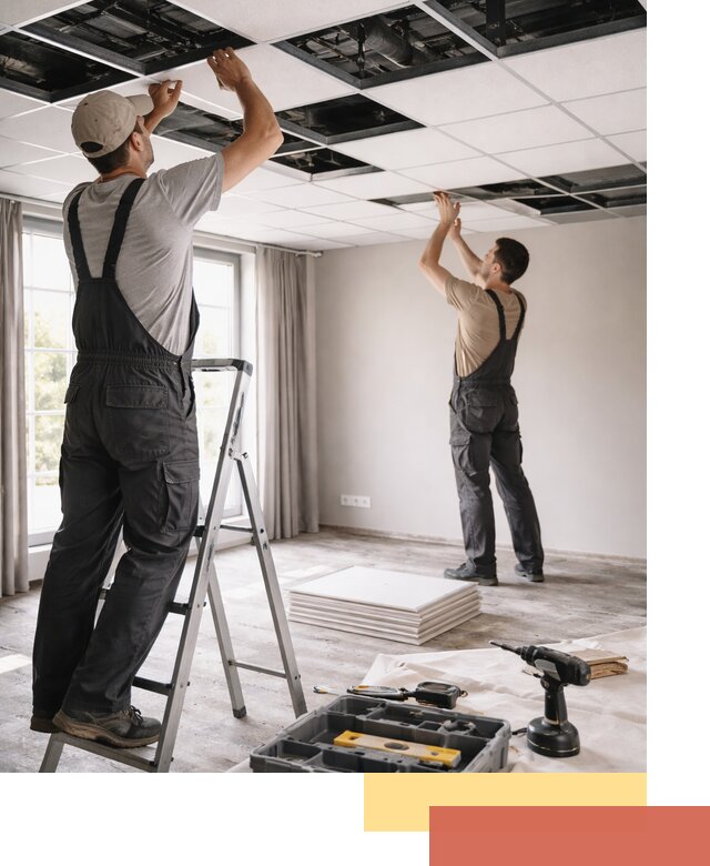 Замена плит подвесного потолка в Белорецке быстро и качественно