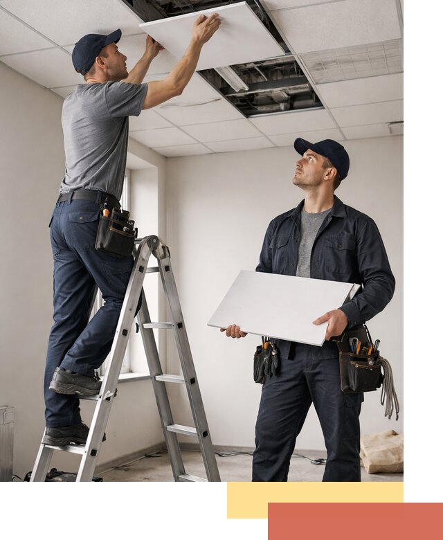 Обслуживание подвесного потолка в Белорецке — ремонт и чистка