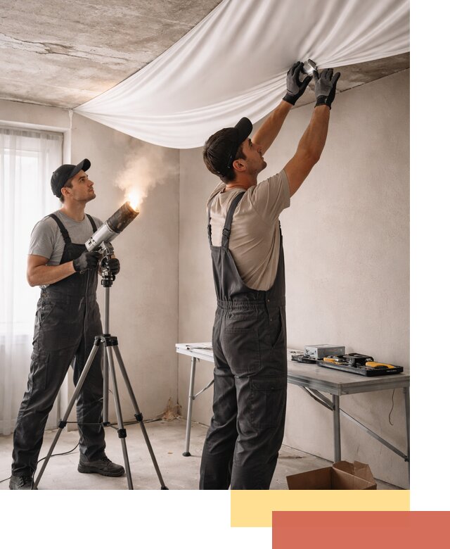 Установка натяжного потолка под ключ в Белорецке