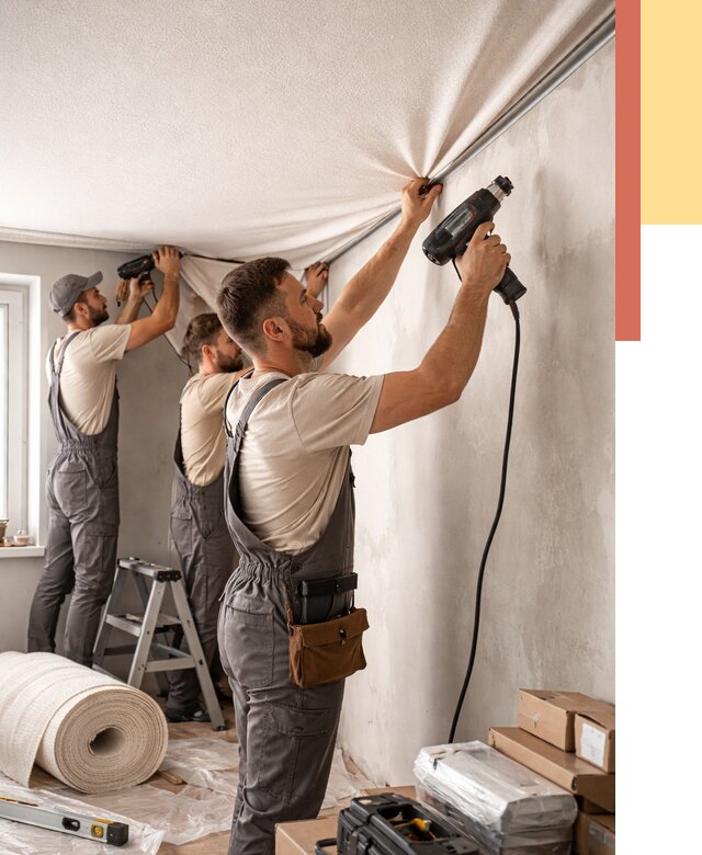 Монтаж фактурного натяжного потолка в Белорецке от 760 руб. — ОТДЕЛОЧНИК-Блр